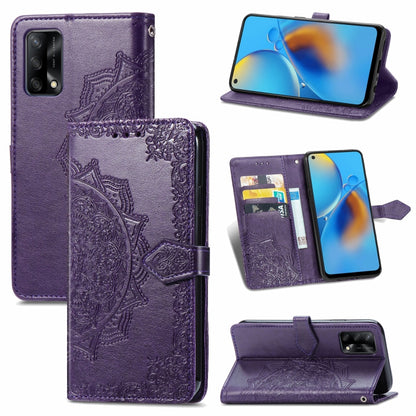 Mandala Flower Embossed Horizontal Flip Leather Case with Bracket / Card Slot / Wallet / Lanyard, For Sony Xperia 5 III, For Galaxy A32 4G, For OPPO F19
