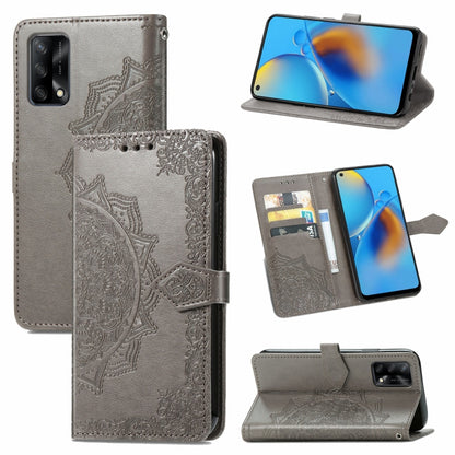 Mandala Flower Embossed Horizontal Flip Leather Case with Bracket / Card Slot / Wallet / Lanyard, For Sony Xperia 5 III, For Galaxy A32 4G, For OPPO F19