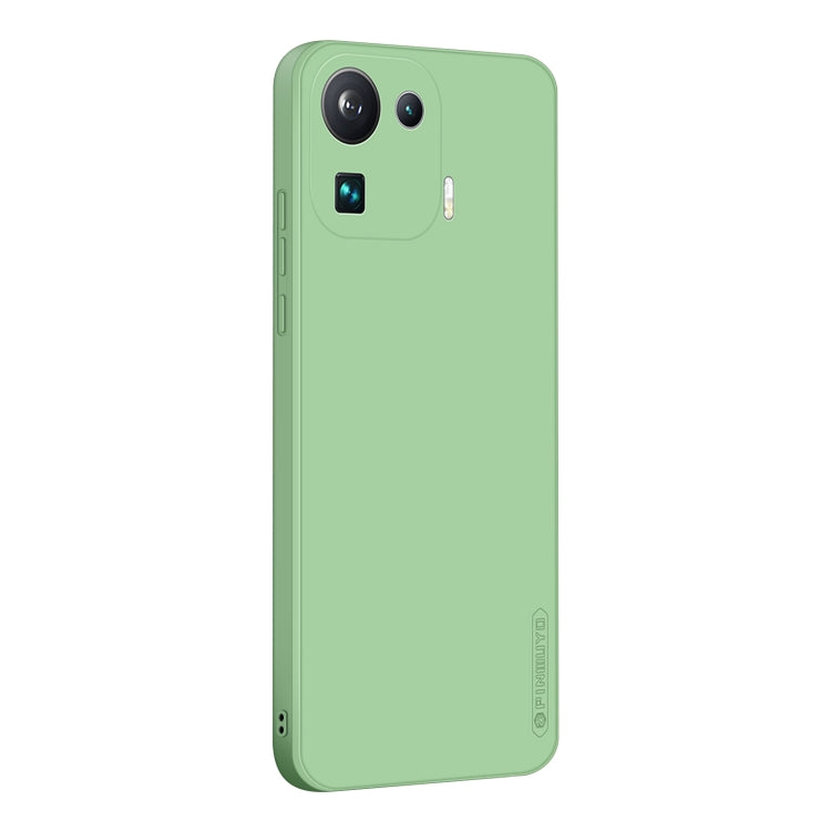 Green shockproof silicone TPU phone case with dual-lens camera cutouts