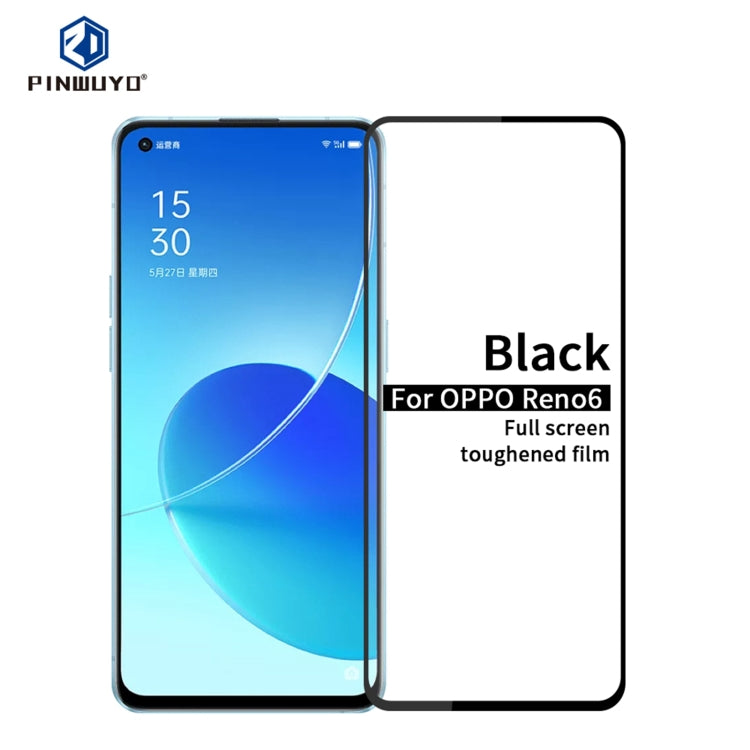 Tempered glass screen protector for OPPO Reno6, black full-screen