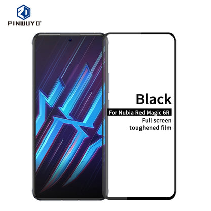 Tempered glass screen protector for Nubia Red Magic 6R, black full-screen