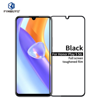 Tempered glass screen protector for Honor Play5 5G, black full-screen