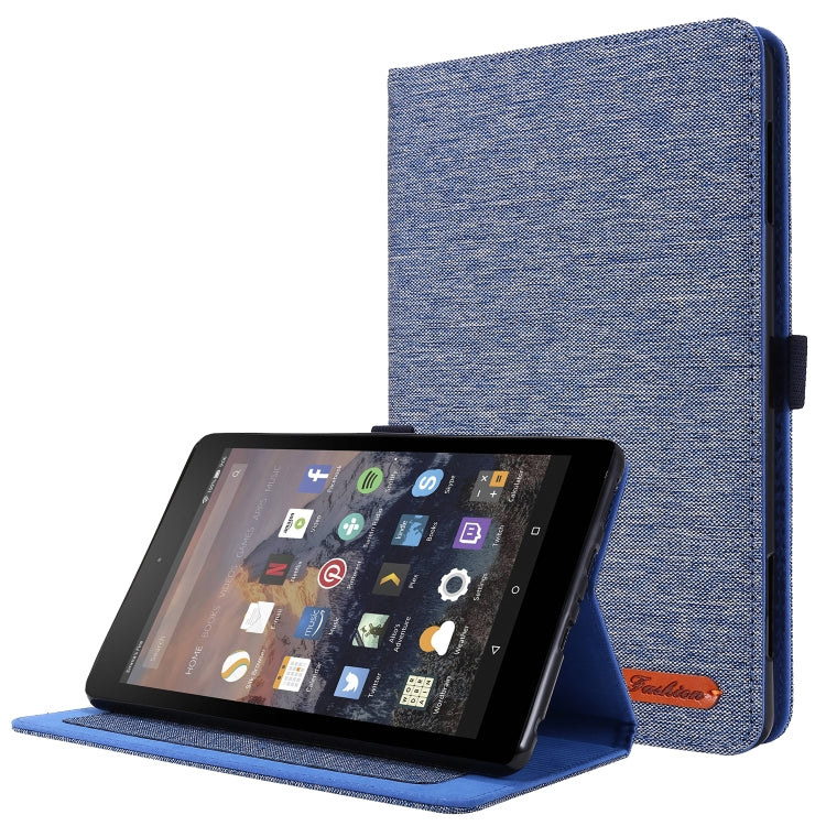 Horizontal Flip TPU + Fabric PU Leather Protective Case with Name Card Clip, For  Amazon Kindle Fire HD 10 2021