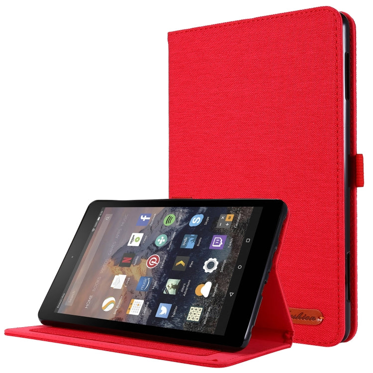 Horizontal Flip TPU + Fabric PU Leather Protective Case with Name Card Clip, For  Amazon Kindle Fire HD 10 2021