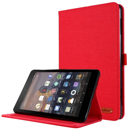 Horizontal Flip TPU + Fabric PU Leather Protective Case with Name Card Clip, For  Amazon Kindle Fire HD 10 2021