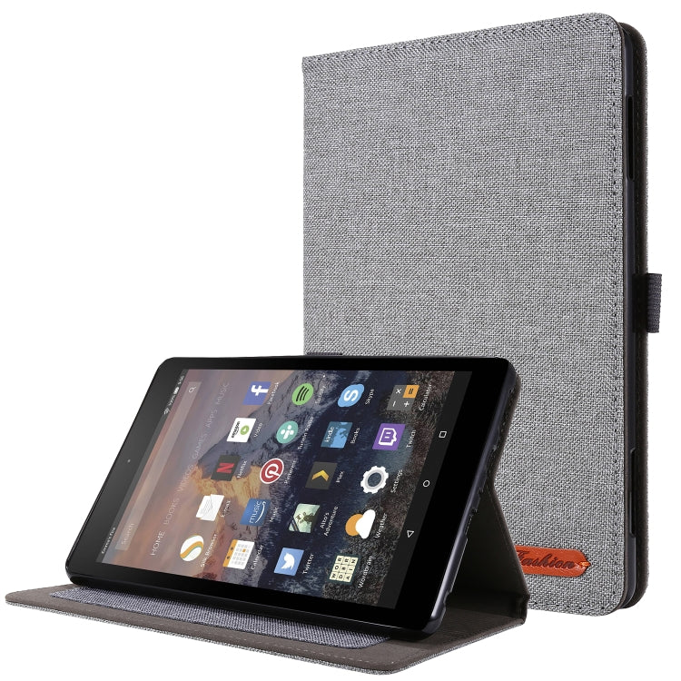 Horizontal Flip TPU + Fabric PU Leather Protective Case with Name Card Clip, For  Amazon Kindle Fire HD 10 2021