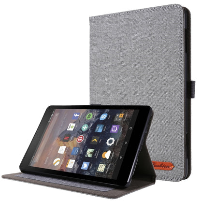 Horizontal Flip TPU + Fabric PU Leather Protective Case with Name Card Clip, For  Amazon Kindle Fire HD 10 2021