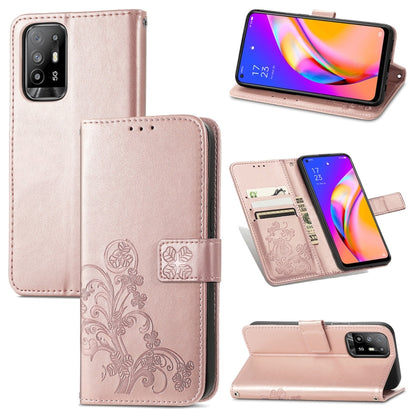 Four-leaf Clasp Embossed Buckle Mobile Phone Protection Leather Case with Lanyard & Card Slot & Wallet & Bracket Function, For OPPO A94 5G / F19 Pro+ 5G / Reno5 Z, For Motorola Moto G Power 2021, For OPPO A54 5G, For OPPO Realme C21                    ...