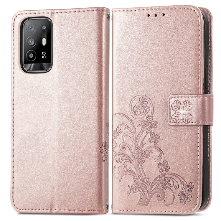 Four-leaf Clasp Embossed Buckle Mobile Phone Protection Leather Case with Lanyard & Card Slot & Wallet & Bracket Function, For OPPO A94 5G / F19 Pro+ 5G / Reno5 Z, For Motorola Moto G Power 2021, For OPPO A54 5G, For OPPO Realme C21                    ...