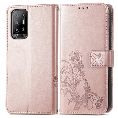 Four-leaf Clasp Embossed Buckle Mobile Phone Protection Leather Case with Lanyard & Card Slot & Wallet & Bracket Function, For OPPO A94 5G / F19 Pro+ 5G / Reno5 Z, For Motorola Moto G Power 2021, For OPPO A54 5G, For OPPO Realme C21                    ...