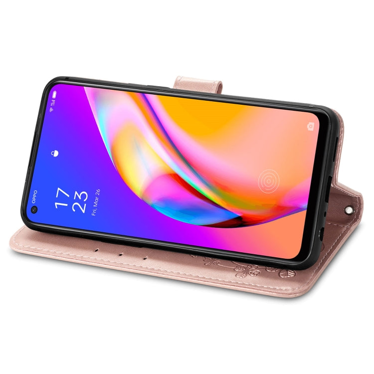 Four-leaf Clasp Embossed Buckle Mobile Phone Protection Leather Case with Lanyard & Card Slot & Wallet & Bracket Function, For OPPO A94 5G / F19 Pro+ 5G / Reno5 Z, For Motorola Moto G Power 2021, For OPPO A54 5G, For OPPO Realme C21                    ...