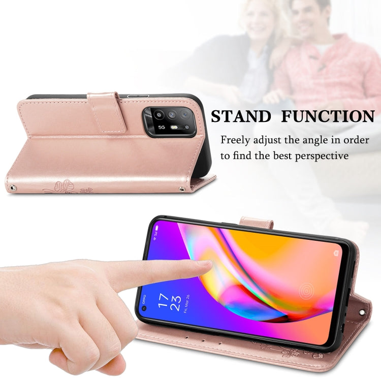 Four-leaf Clasp Embossed Buckle Mobile Phone Protection Leather Case with Lanyard & Card Slot & Wallet & Bracket Function, For OPPO A94 5G / F19 Pro+ 5G / Reno5 Z, For Motorola Moto G Power 2021, For OPPO A54 5G, For OPPO Realme C21                    ...
