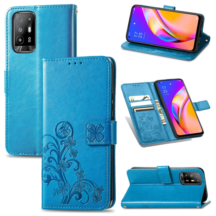 Four-leaf Clasp Embossed Buckle Mobile Phone Protection Leather Case with Lanyard & Card Slot & Wallet & Bracket Function, For OPPO A94 5G / F19 Pro+ 5G / Reno5 Z, For Motorola Moto G Power 2021, For OPPO A54 5G, For OPPO Realme C21                    ...