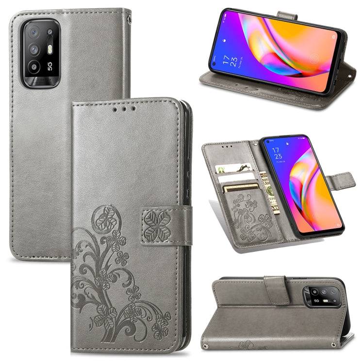Four-leaf Clasp Embossed Buckle Mobile Phone Protection Leather Case with Lanyard & Card Slot & Wallet & Bracket Function, For OPPO A94 5G / F19 Pro+ 5G / Reno5 Z, For Motorola Moto G Power 2021, For OPPO A54 5G, For OPPO Realme C21                    ...