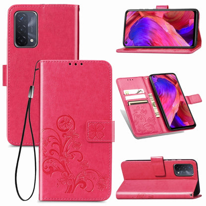 Four-leaf Clasp Embossed Buckle Mobile Phone Protection Leather Case with Lanyard & Card Slot & Wallet & Bracket Function, For OPPO A94 5G / F19 Pro+ 5G / Reno5 Z, For Motorola Moto G Power 2021, For OPPO A54 5G, For OPPO Realme C21                    ...