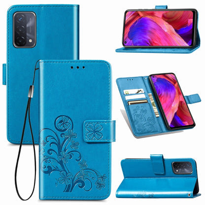 Four-leaf Clasp Embossed Buckle Mobile Phone Protection Leather Case with Lanyard & Card Slot & Wallet & Bracket Function, For OPPO A94 5G / F19 Pro+ 5G / Reno5 Z, For Motorola Moto G Power 2021, For OPPO A54 5G, For OPPO Realme C21                    ...