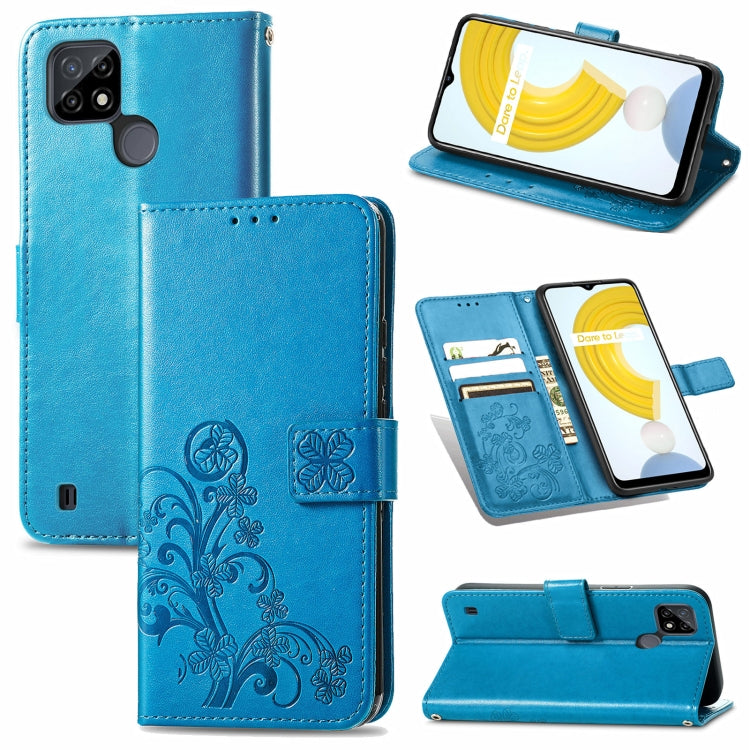 Four-leaf Clasp Embossed Buckle Mobile Phone Protection Leather Case with Lanyard & Card Slot & Wallet & Bracket Function, For OPPO A94 5G / F19 Pro+ 5G / Reno5 Z, For Motorola Moto G Power 2021, For OPPO A54 5G, For OPPO Realme C21                    ...