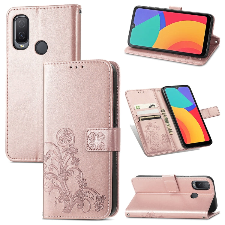 Four-leaf Clasp Embossed Buckle Mobile Phone Protection Leather Case with Lanyard & Card Slot & Wallet & Bracket Function, For OPPO A94 5G / F19 Pro+ 5G / Reno5 Z, For Motorola Moto G Power 2021, For OPPO A54 5G, For OPPO Realme C21                    ...