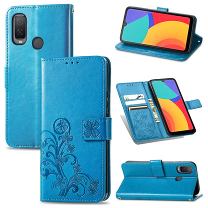 Four-leaf Clasp Embossed Buckle Mobile Phone Protection Leather Case with Lanyard & Card Slot & Wallet & Bracket Function, For OPPO A94 5G / F19 Pro+ 5G / Reno5 Z, For Motorola Moto G Power 2021, For OPPO A54 5G, For OPPO Realme C21                    ...
