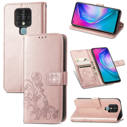 Four-leaf Clasp Embossed Buckle Mobile Phone Protection Leather Case with Lanyard & Card Slot & Wallet & Bracket Function, For OPPO A94 5G / F19 Pro+ 5G / Reno5 Z, For Motorola Moto G Power 2021, For OPPO A54 5G, For OPPO Realme C21                    ...
