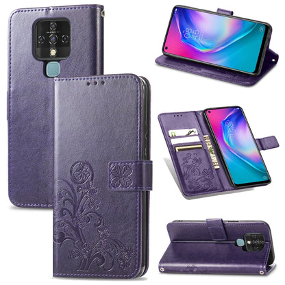 Four-leaf Clasp Embossed Buckle Mobile Phone Protection Leather Case with Lanyard & Card Slot & Wallet & Bracket Function, For OPPO A94 5G / F19 Pro+ 5G / Reno5 Z, For Motorola Moto G Power 2021, For OPPO A54 5G, For OPPO Realme C21                    ...