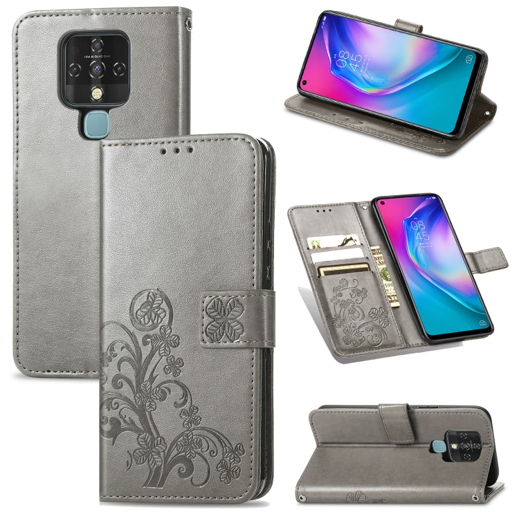Four-leaf Clasp Embossed Buckle Mobile Phone Protection Leather Case with Lanyard & Card Slot & Wallet & Bracket Function, For OPPO A94 5G / F19 Pro+ 5G / Reno5 Z, For Motorola Moto G Power 2021, For OPPO A54 5G, For OPPO Realme C21                    ...