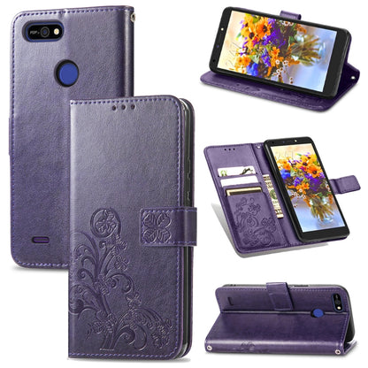 Four-leaf Clasp Embossed Buckle Mobile Phone Protection Leather Case with Lanyard & Card Slot & Wallet & Bracket Function, For OPPO A94 5G / F19 Pro+ 5G / Reno5 Z, For Motorola Moto G Power 2021, For OPPO A54 5G, For OPPO Realme C21                    ...