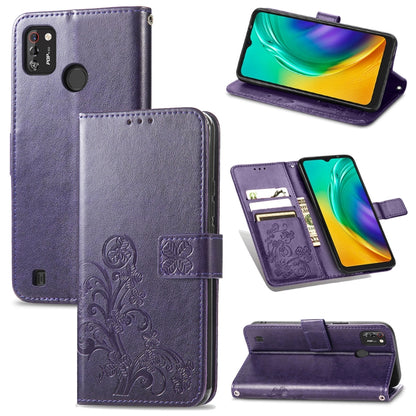 Four-leaf Clasp Embossed Buckle Mobile Phone Protection Leather Case with Lanyard & Card Slot & Wallet & Bracket Function, For OPPO A94 5G / F19 Pro+ 5G / Reno5 Z, For Motorola Moto G Power 2021, For OPPO A54 5G, For OPPO Realme C21                    ...