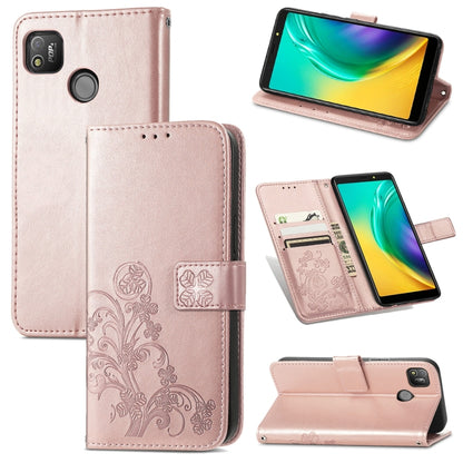 Four-leaf Clasp Embossed Buckle Mobile Phone Protection Leather Case with Lanyard & Card Slot & Wallet & Bracket Function, For OPPO A94 5G / F19 Pro+ 5G / Reno5 Z, For Motorola Moto G Power 2021, For OPPO A54 5G, For OPPO Realme C21                    ...