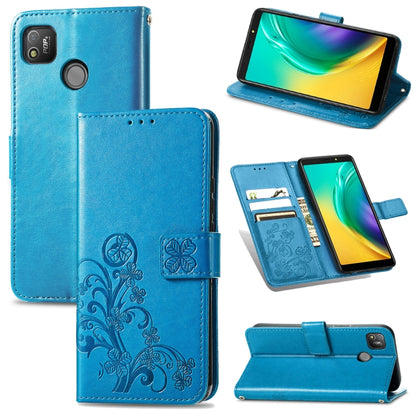 Four-leaf Clasp Embossed Buckle Mobile Phone Protection Leather Case with Lanyard & Card Slot & Wallet & Bracket Function, For OPPO A94 5G / F19 Pro+ 5G / Reno5 Z, For Motorola Moto G Power 2021, For OPPO A54 5G, For OPPO Realme C21                    ...