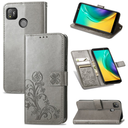 Four-leaf Clasp Embossed Buckle Mobile Phone Protection Leather Case with Lanyard & Card Slot & Wallet & Bracket Function, For OPPO A94 5G / F19 Pro+ 5G / Reno5 Z, For Motorola Moto G Power 2021, For OPPO A54 5G, For OPPO Realme C21                    ...