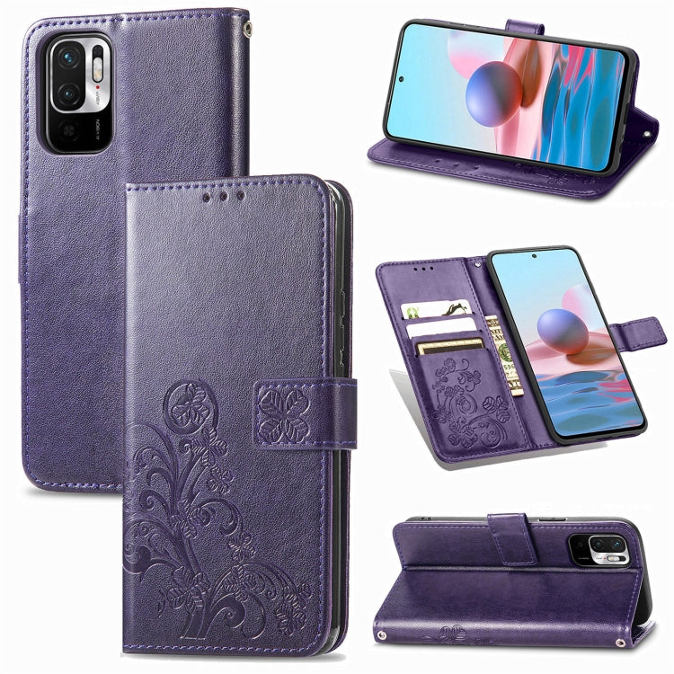 Four-leaf Clasp Embossed Buckle Mobile Phone Protection Leather Case with Lanyard & Card Slot & Wallet & Bracket Function, For OPPO A94 5G / F19 Pro+ 5G / Reno5 Z, For Motorola Moto G Power 2021, For OPPO A54 5G, For OPPO Realme C21                    ...