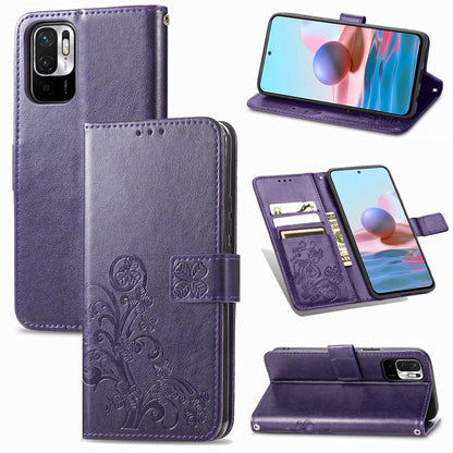Four-leaf Clasp Embossed Buckle Mobile Phone Protection Leather Case with Lanyard & Card Slot & Wallet & Bracket Function, For OPPO A94 5G / F19 Pro+ 5G / Reno5 Z, For Motorola Moto G Power 2021, For OPPO A54 5G, For OPPO Realme C21                    ...