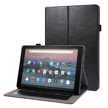 Business Horizontal Flip PU Leather Case with Two-Folding Holder & Card Slots & Pen Slot, For Amazon Kindle Fire HD 10 2021