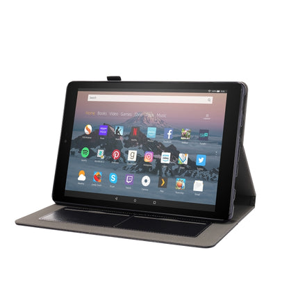 Business Horizontal Flip PU Leather Case with Two-Folding Holder & Card Slots & Pen Slot, For Amazon Kindle Fire HD 10 2021
