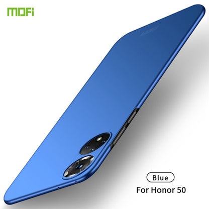 Blue frosted hard phone case, slim, with camera cutouts for Honor 50