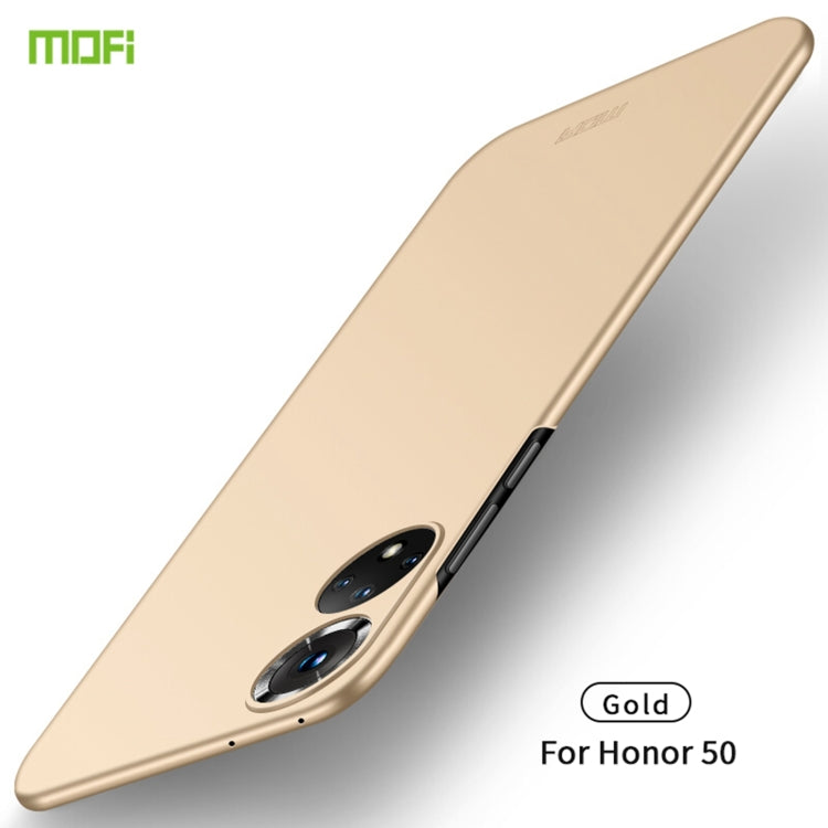 MOFI frosted ultra-thin hard case for Honor 50, gold phone cover