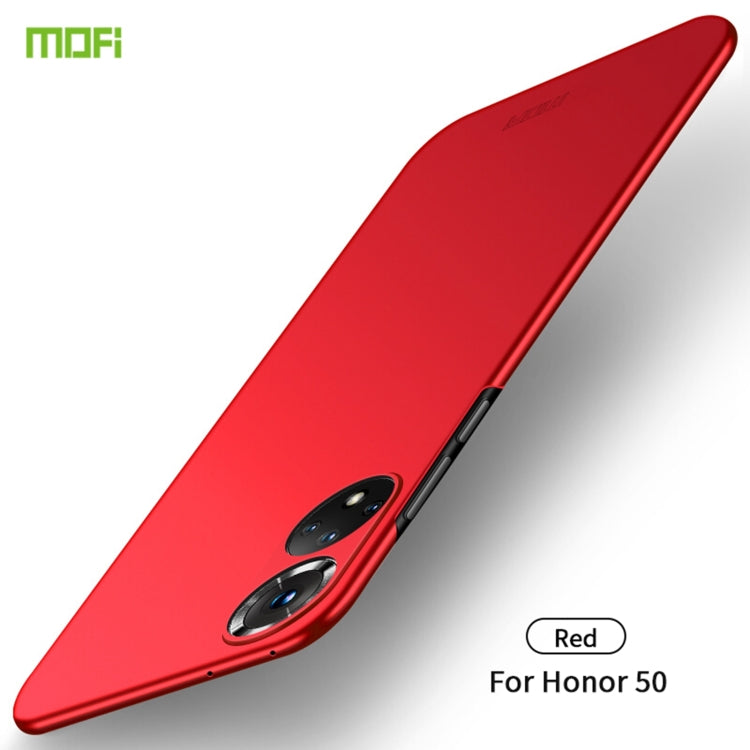 MOFI frosted ultra-thin hard case for Honor 50, red phone cover