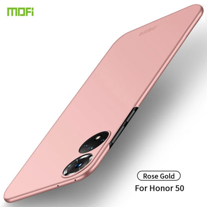 MOFI frosted ultra-thin hard case for Honor 50, rose gold phone cover