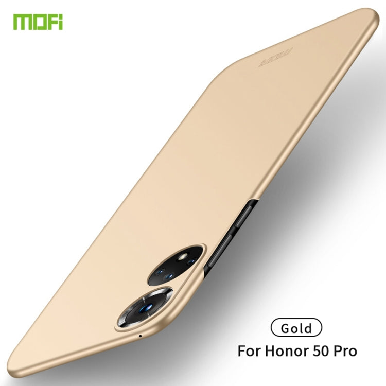 MOFI frosted ultra-thin hard case for Honor 50 Pro, gold phone cover