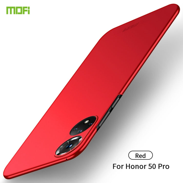 MOFI frosted ultra-thin hard case for Honor 50 Pro, red phone cover