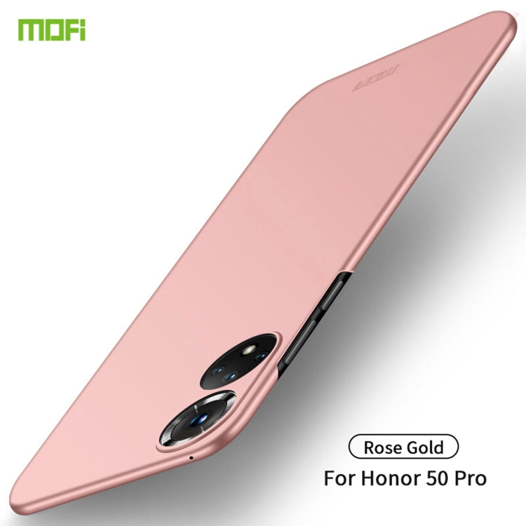 MOFI frosted ultra-thin hard case for Honor 50 Pro, rose gold phone cover