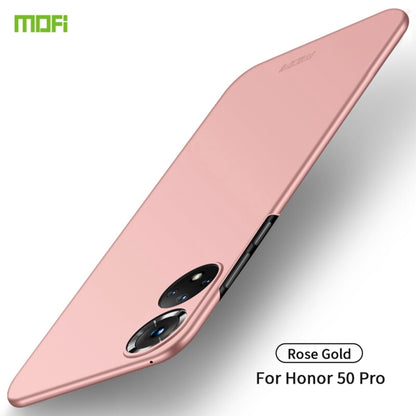 MOFI frosted ultra-thin hard case for Honor 50 Pro, rose gold phone cover