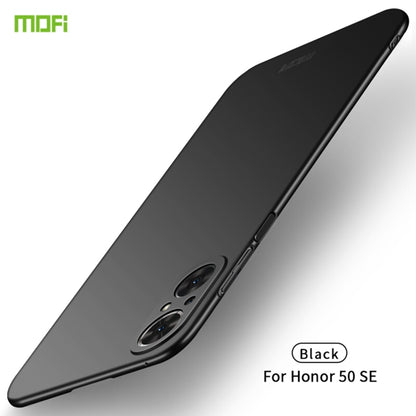 Black frosted hard case with camera cutouts, slim back view for Honor 50 SE
