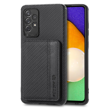 Carbon Fiber Magnetic Card Bag TPU+PU Shockproof Back Cover Case with Holder & Card Slot & Photo Frame, For Samsung Galaxy A72 5G / 4G, For Samsung Galaxy A52 5G / 4G, For Xiaomi Redmi Note 9 5G