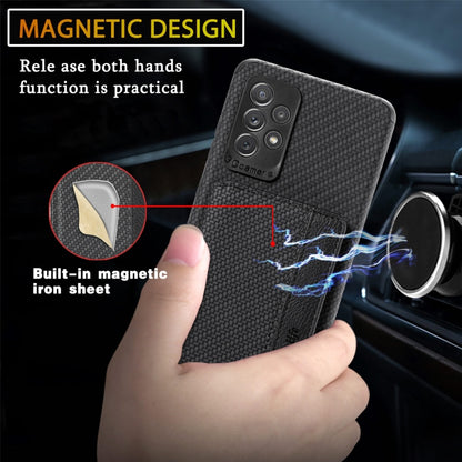 Carbon Fiber Magnetic Card Bag TPU+PU Shockproof Back Cover Case with Holder & Card Slot & Photo Frame, For Samsung Galaxy A72 5G / 4G, For Samsung Galaxy A52 5G / 4G, For Xiaomi Redmi Note 9 5G