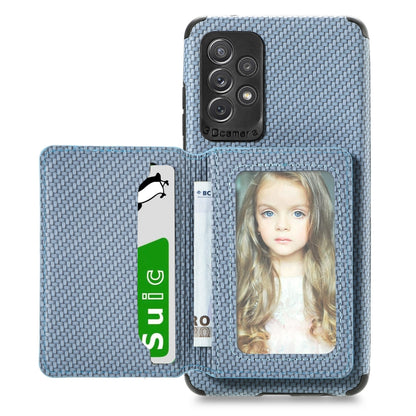 Carbon Fiber Magnetic Card Bag TPU+PU Shockproof Back Cover Case with Holder & Card Slot & Photo Frame, For Samsung Galaxy A72 5G / 4G, For Samsung Galaxy A52 5G / 4G, For Xiaomi Redmi Note 9 5G