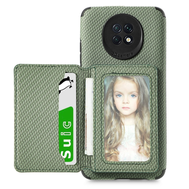 Carbon Fiber Magnetic Card Bag TPU+PU Shockproof Back Cover Case with Holder & Card Slot & Photo Frame, For Samsung Galaxy A72 5G / 4G, For Samsung Galaxy A52 5G / 4G, For Xiaomi Redmi Note 9 5G