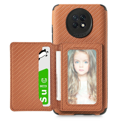 Carbon Fiber Magnetic Card Bag TPU+PU Shockproof Back Cover Case with Holder & Card Slot & Photo Frame, For Samsung Galaxy A72 5G / 4G, For Samsung Galaxy A52 5G / 4G, For Xiaomi Redmi Note 9 5G