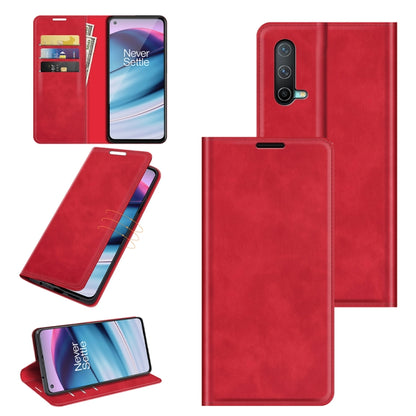 For OnePlus Nord CE 5G Retro-skin Business Magnetic Suction Leather Case with Holder & Card Slots & Wallet, For OnePlus Nord CE 5G